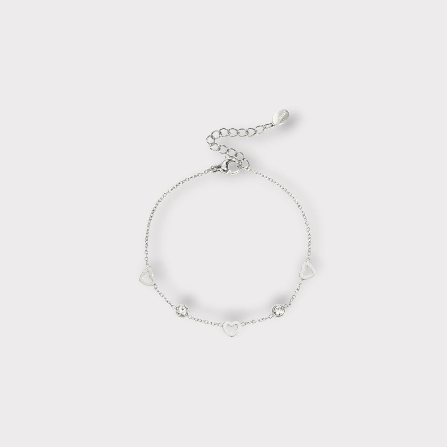 Vandfast Hjerte Armbånd med Zirkonia sten
