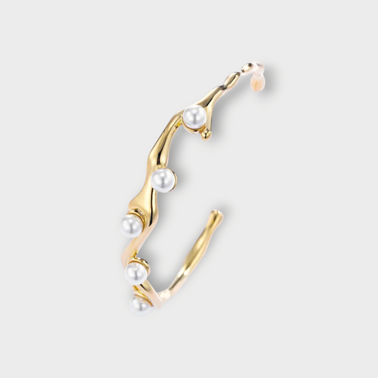 Aurelia Pearl Bangle - Guldbelagt, Vandfast & Justerbar