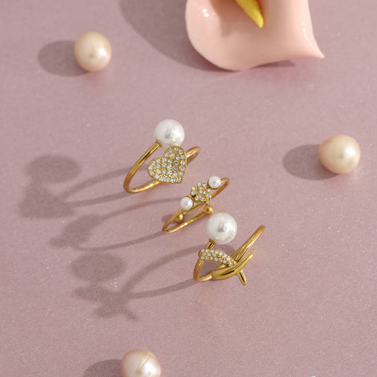 Hjerte Ring-Guldbelagt, Vandfast & Justerbar