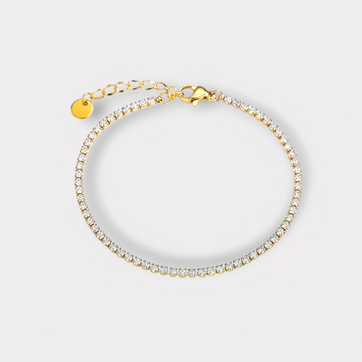 Ophelia Tennis Armbånd 2 mm-Guldbelagt, Zirconia sten & Vandfast