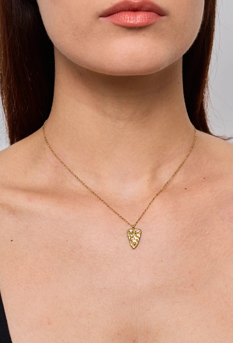 Melted Struktur Halskæde - Guldbelagt & Vandfast