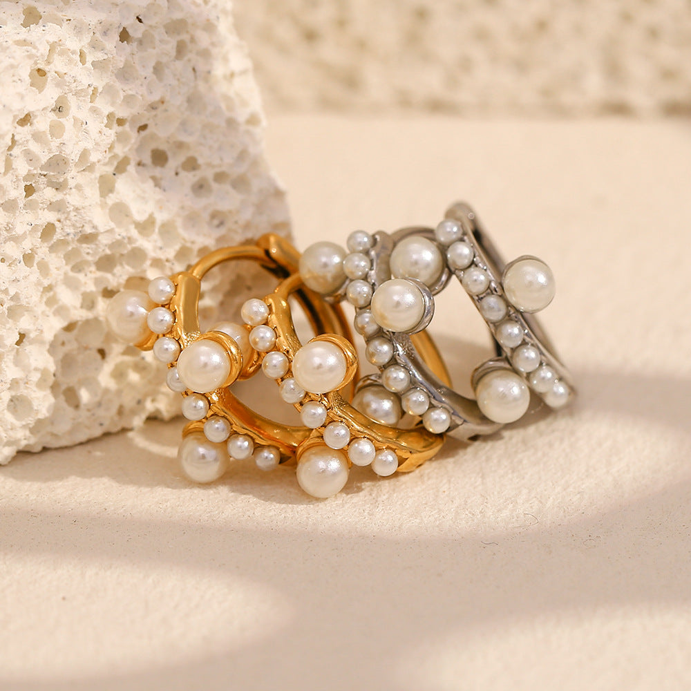 Pearl Glow Creoler-Guldbelagt & Vandfast