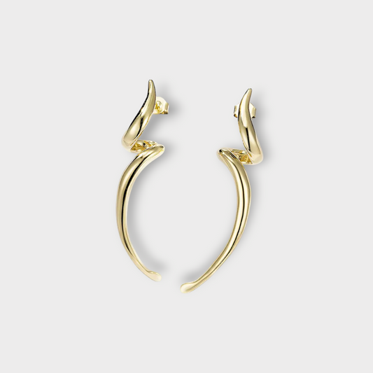 Iris Curve Øreringe - Guldbelagt & Vandfast