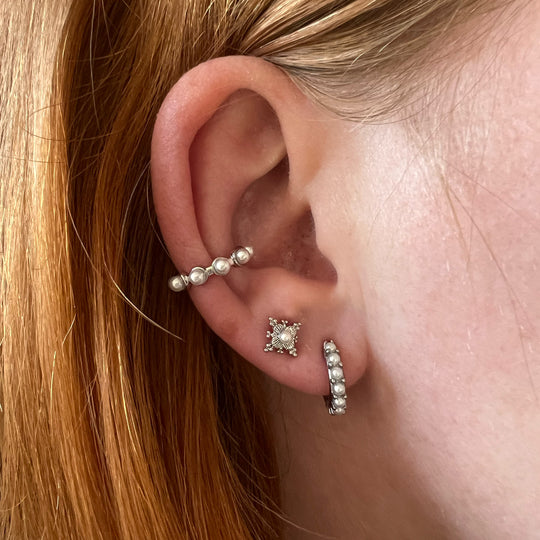 Pearl Earcuff ørering - Sølv