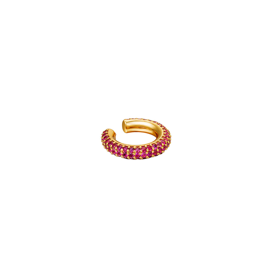 Sparkly Earcuff - Guld m. pink