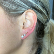 Simple Pearl Stud Small Ørestikker - Sølv