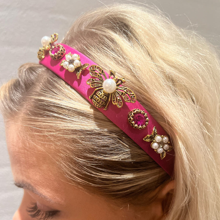 Pearly Bee Hair Band Small - Pink