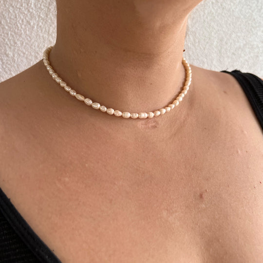 Simple Pearl halskæde - Guld