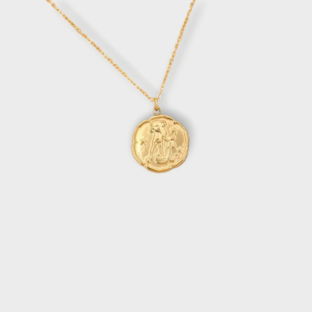 Stjernetegn Coin Halskæde - Guldbelagt & Vandfast