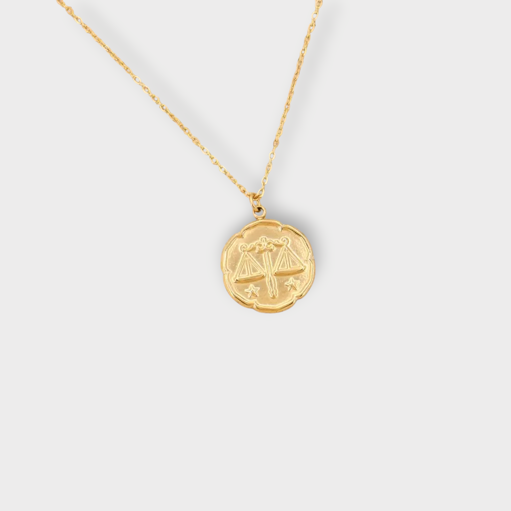 Stjernetegn Coin Halskæde - Guldbelagt & Vandfast