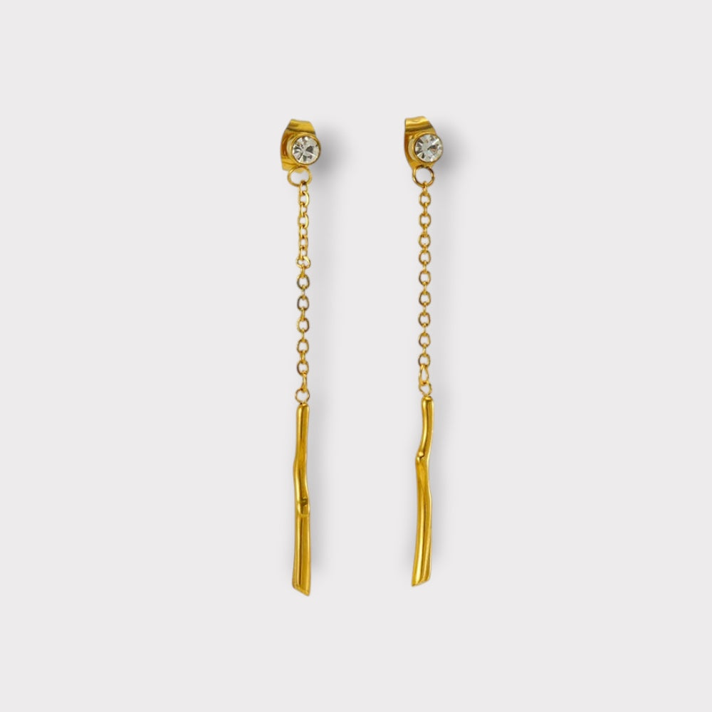 Luxe Drop Ørestikker-Guldbelagt, Zirconia & Vandfast