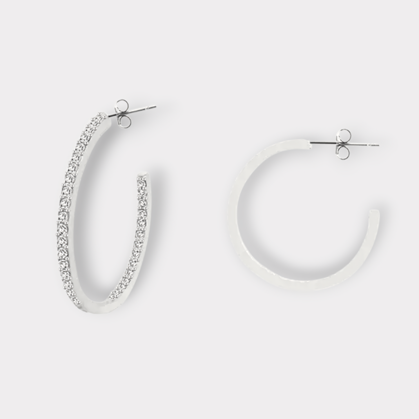 DoubleShine Hoops Øreringe 22mm-Guldbelagt, Zirkonia sten & Vandfast