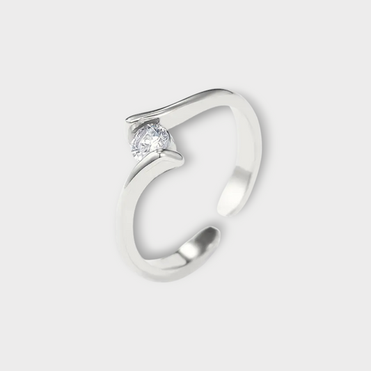 Ophelia Solitaire Zirconia Ring - Guldbelagt, Vandfast & Justerbar