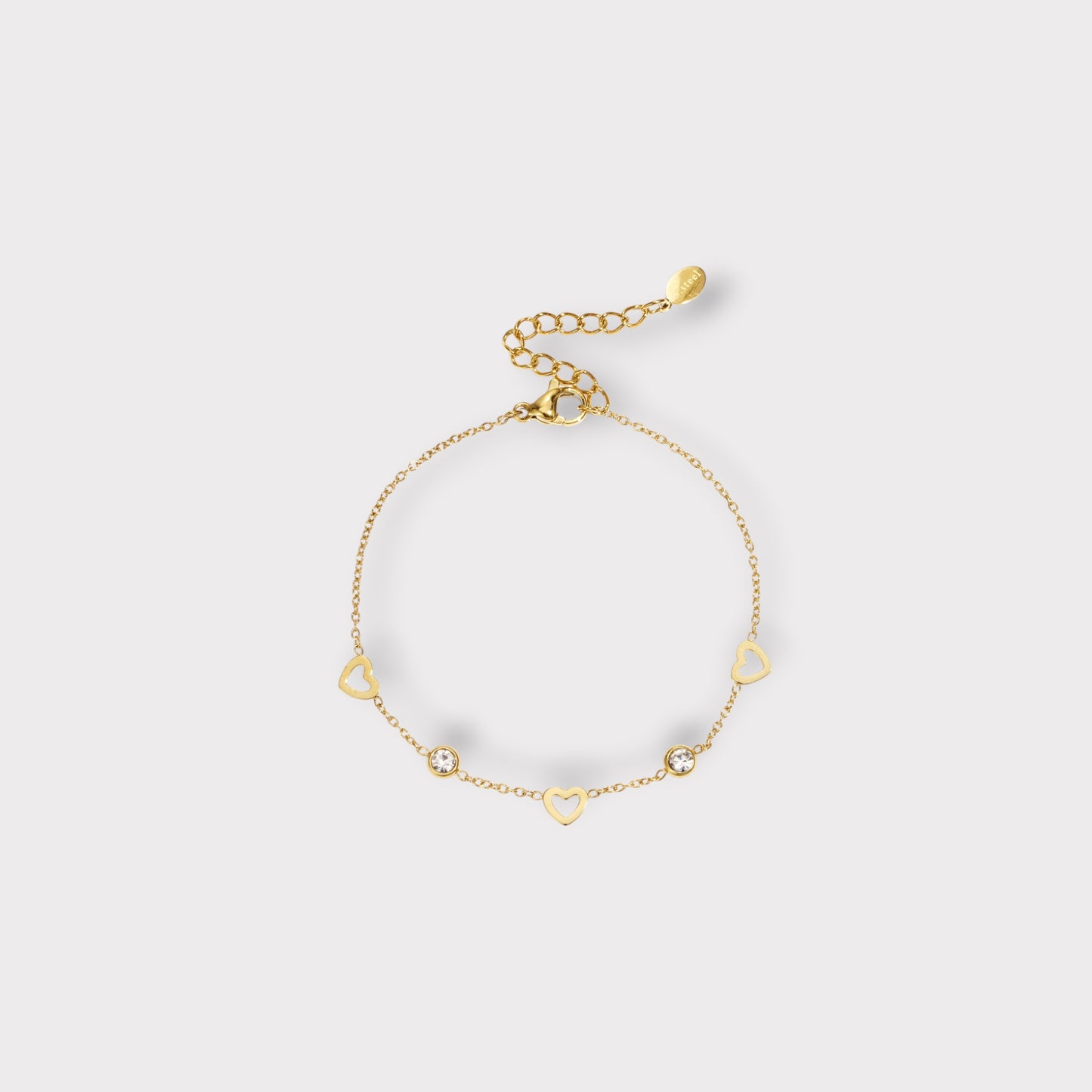 Vandfast Hjerte Armbånd med Zirkonia sten
