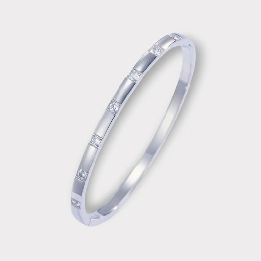 Moon Bangle Armbånd - Guldbelagt, Zirconia sten & Vandfast