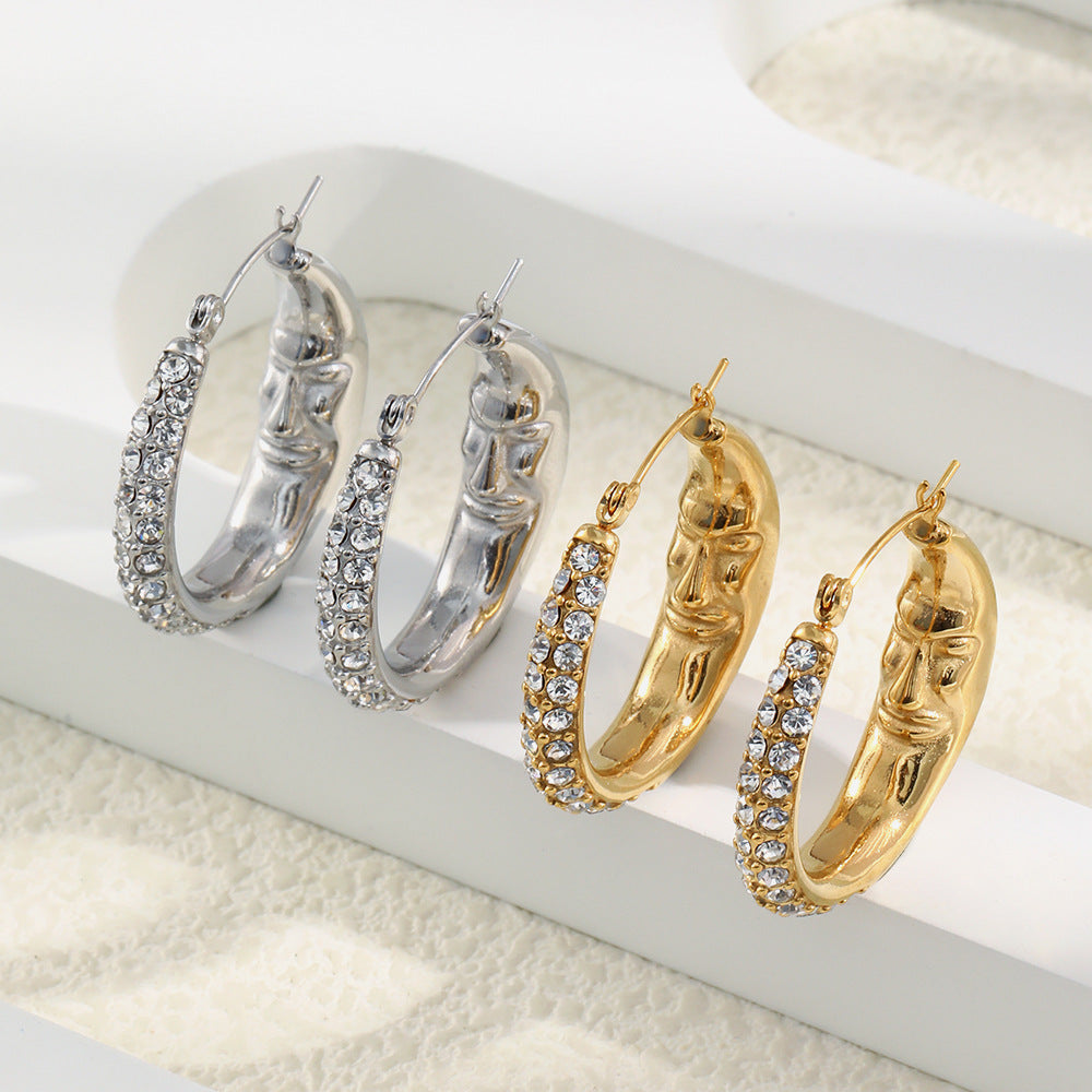 Luna Luxe Creoler-Guldbelagt, Zirconia sten & Vandfast