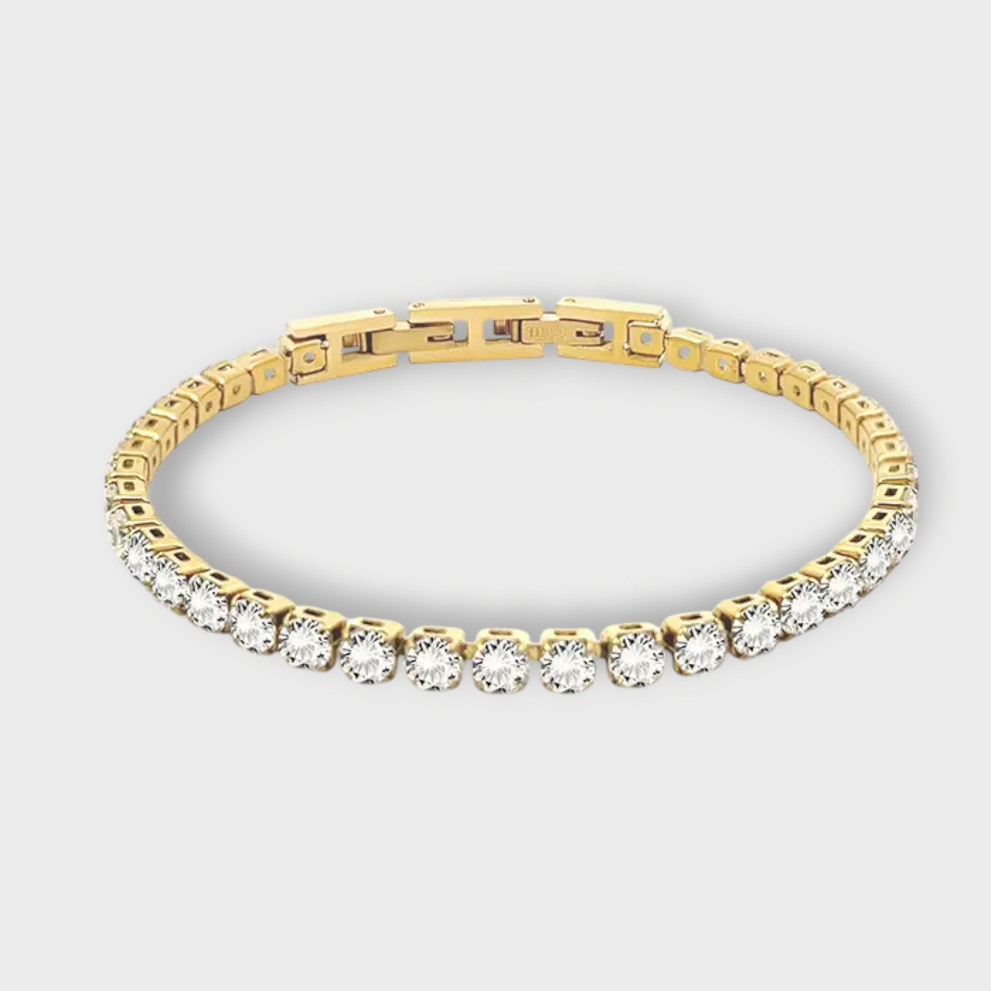 Amelia Tennis 4 mm. Armbånd - Guldbelagt, Zirconia & Vandfast