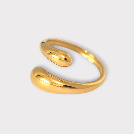 Luna Twist Ring-Guldbelagt, Vandfast & Justerbar