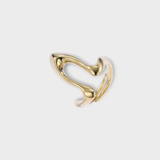 Modern Curve Ring - Guldbelagt, Vandfast & Justerbar