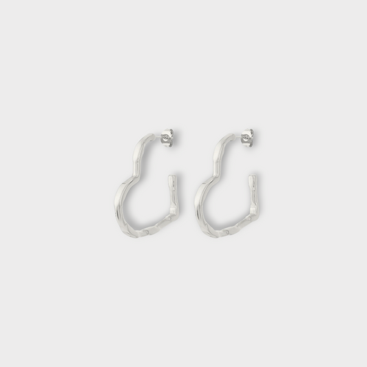 Siri Wave Heart Hoops Øreringe - Guldbelagt & Vandfast