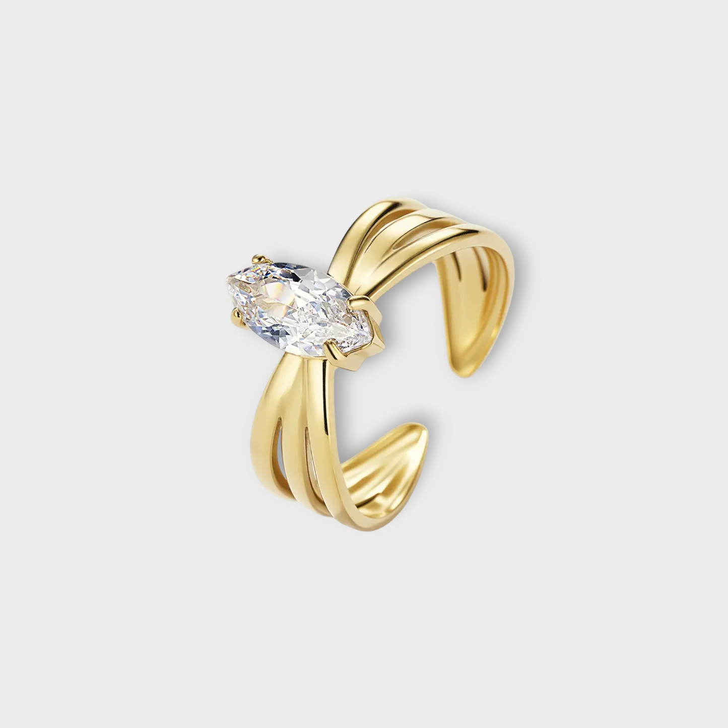 Marquise Zirconia Ring - Guldbelagt & Vandfast