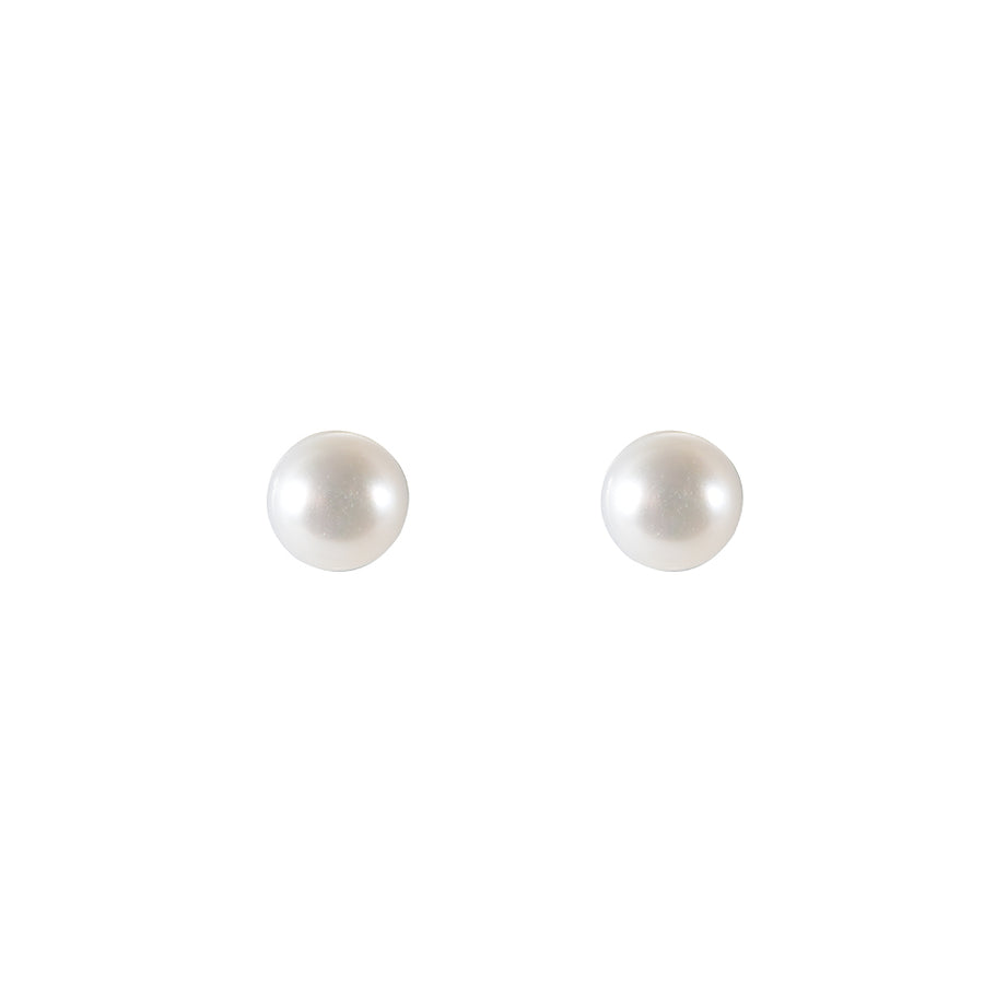 Simple Pearl Stud Large - Guld