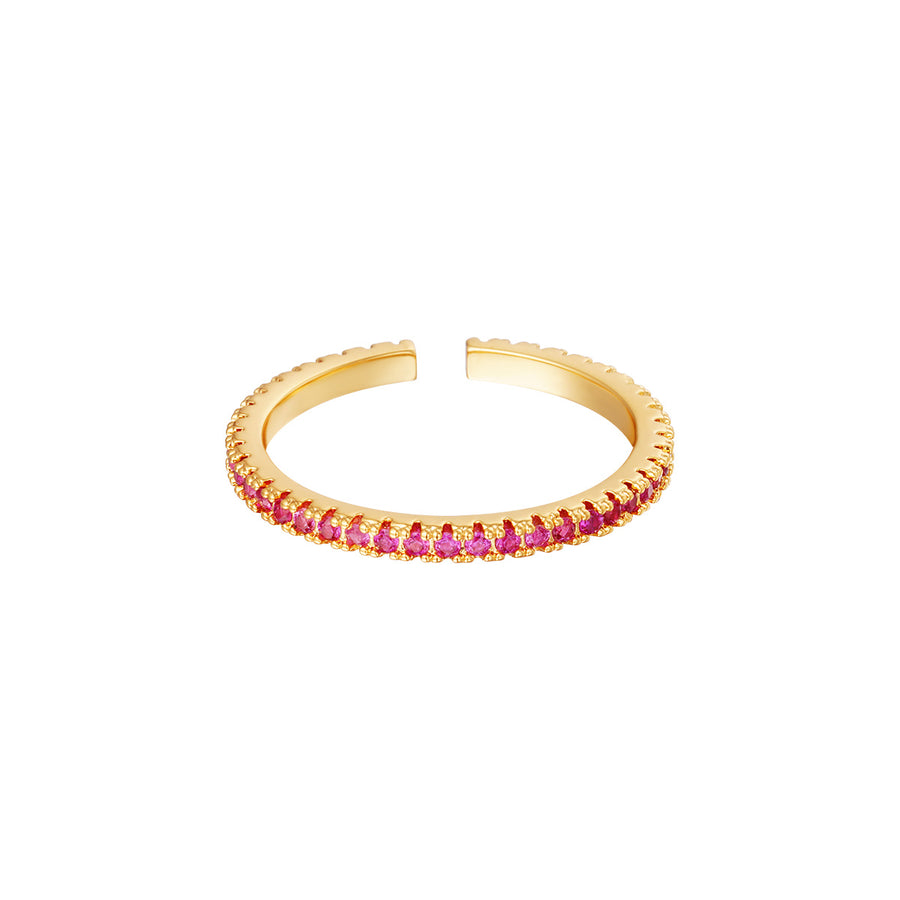 Alliance ring - Guld m. pink