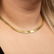 Flat Snake halskæde - Guld